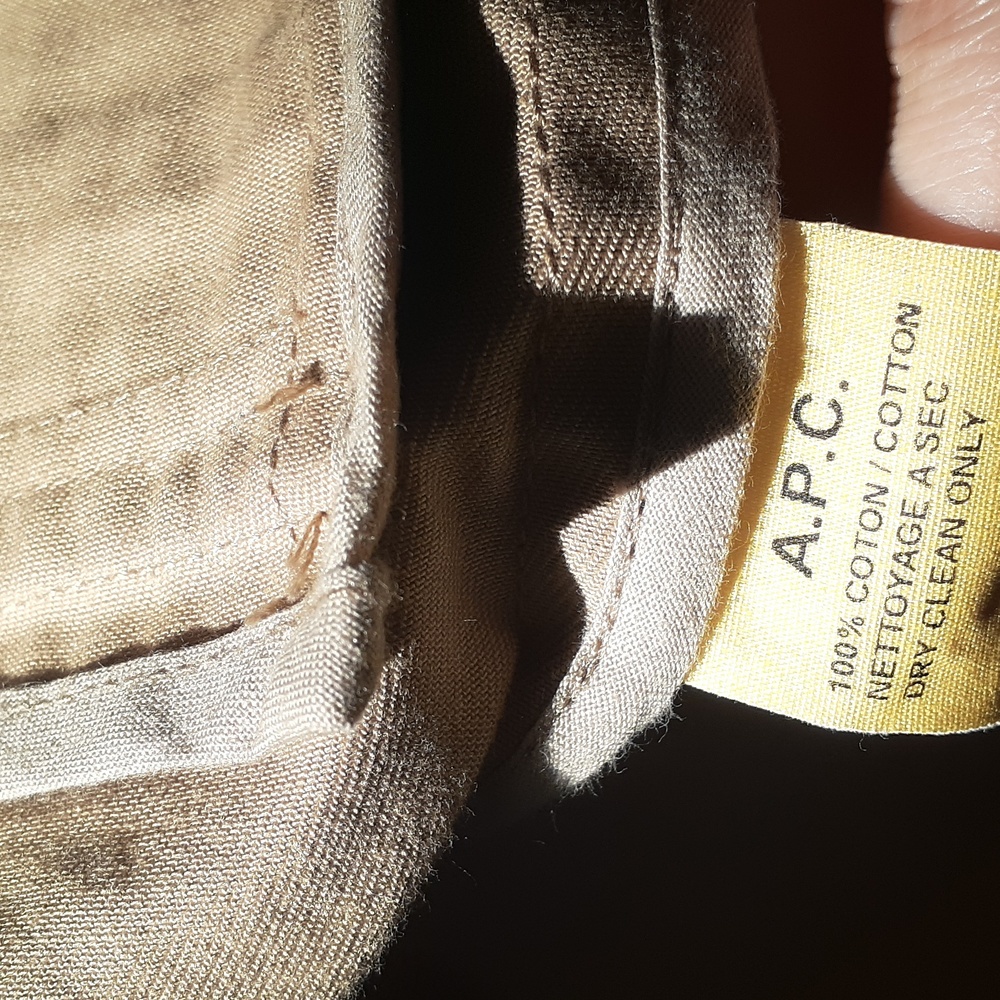 A.P.C. Single Breasted Short Classic Beige Tan Camel Cotton Trenchcoat Size 34 - Picture 10 of 10